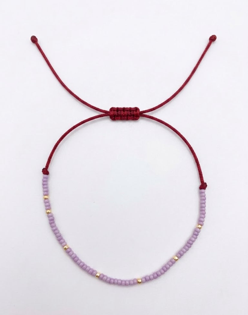 Pulsera miyuki morada  delica