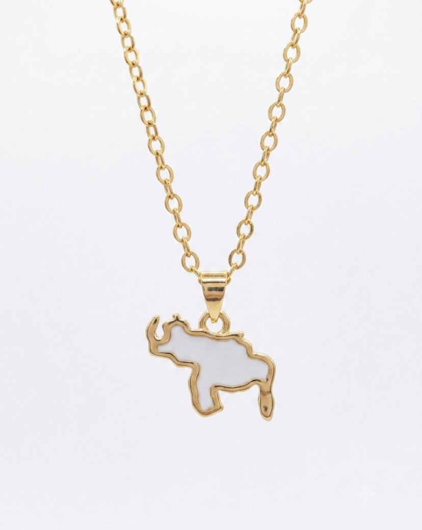 Collar mapa Vzla blanco