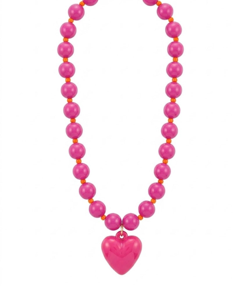 Collar chicle fucsia naranja
