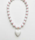 Collar chicle blanco rosa  💓