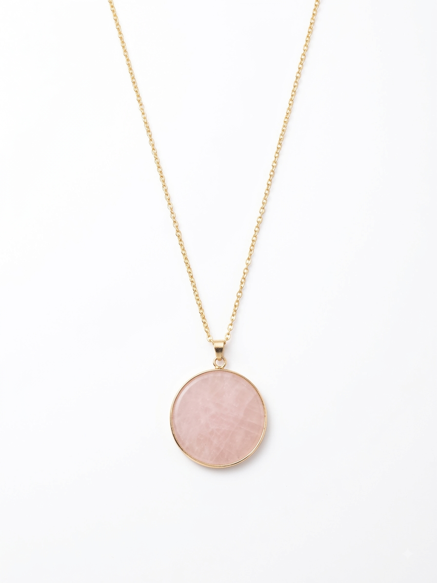 Medalla cuarzo rosa