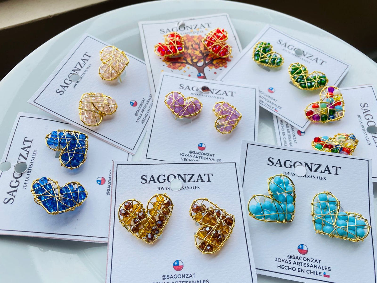 AROS CORAZONES ATRAPASUEÑOS TOPO GOLD