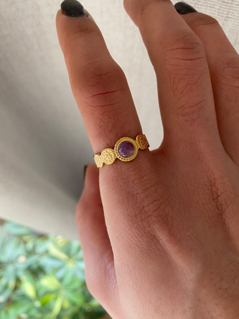 anillo amatista ajustable